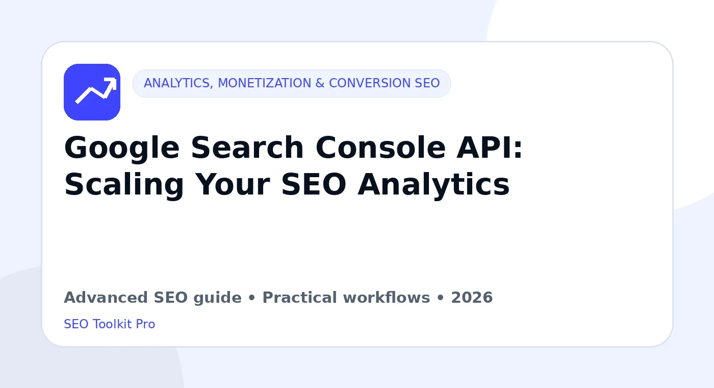 Google Search Console API: Scaling Your SEO Analyse