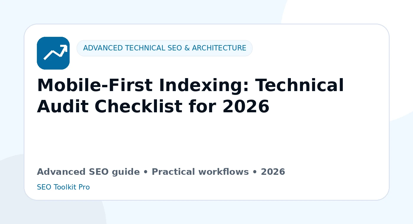 Mobile-First Indexing: Technical Audit Checklist for 2026